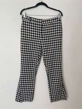 Anine Bing Cropped Jocelyn Houndstooth Trouser size Medium Altered Flawed